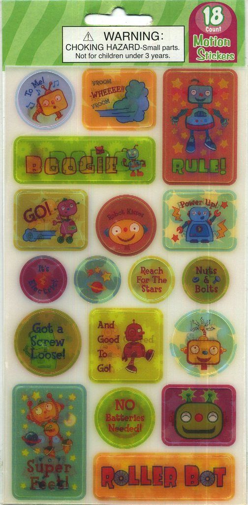 18 Count Robot Motion Stickers