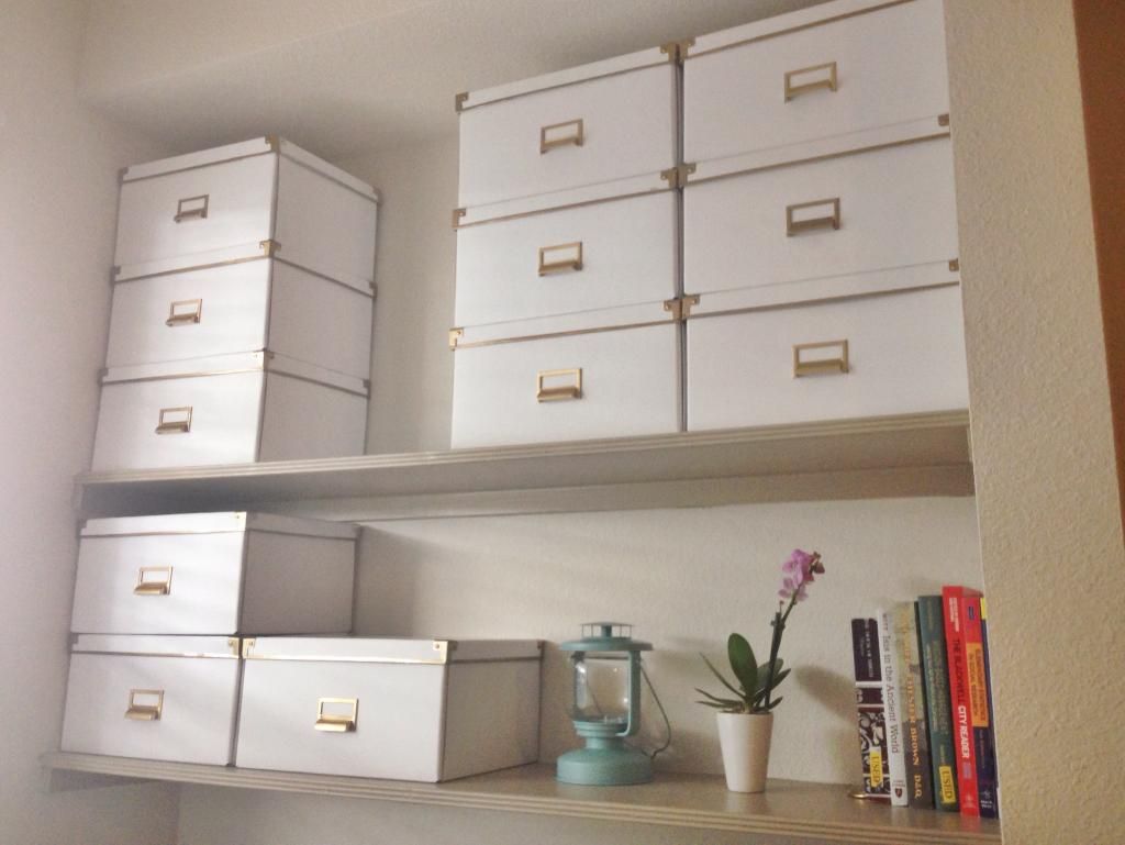 IKEA hack goldaccented KASSETT storage boxes amateur at work