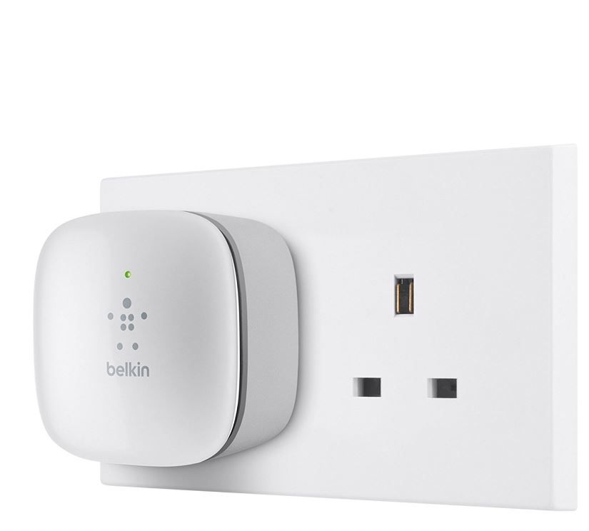 Belkin N300 Wall Plug Mounted Universal WiFi Range Extender/Wireless