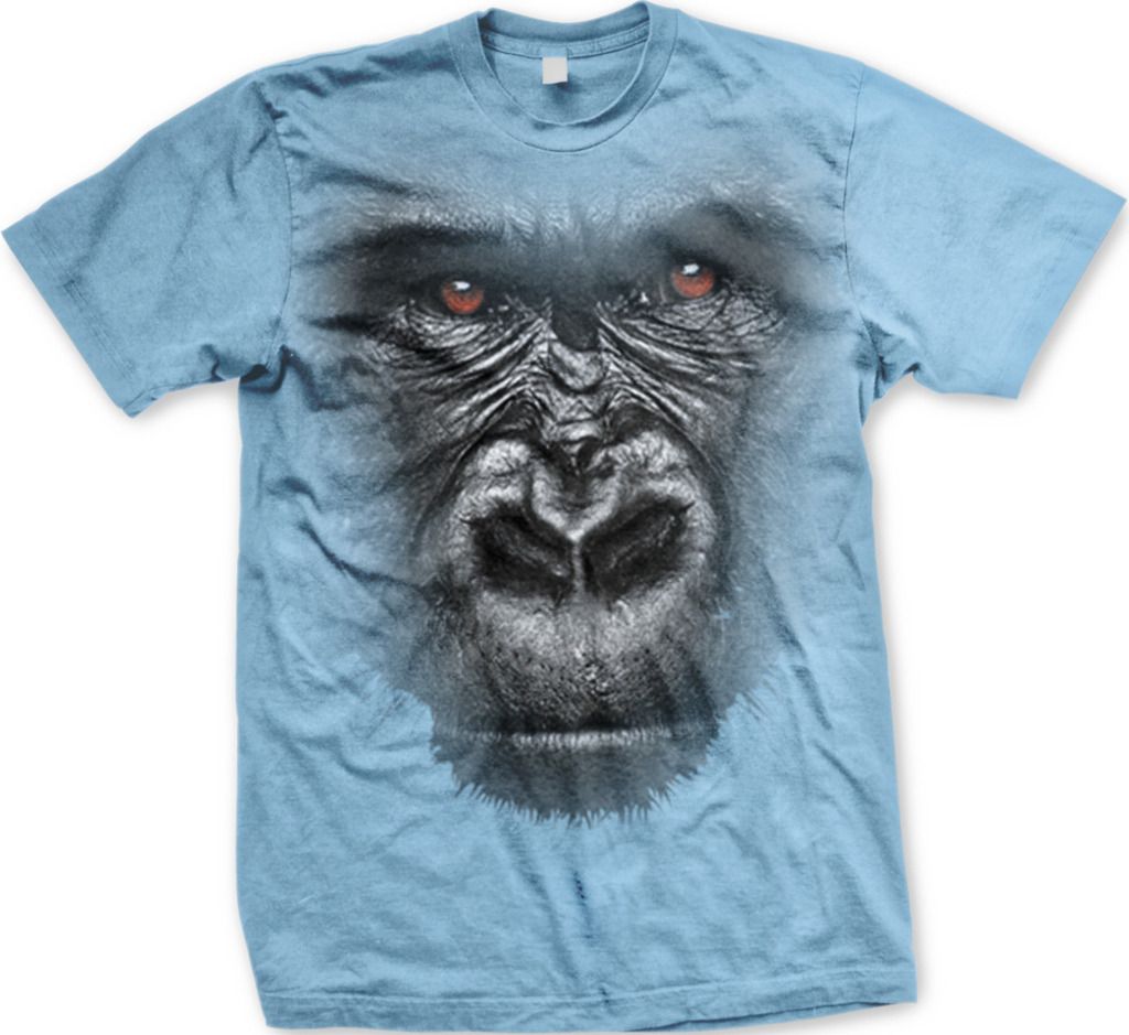 Oversized Gorilla Head Animal Kingdom Africa Jungle Mens Tshirt eBay