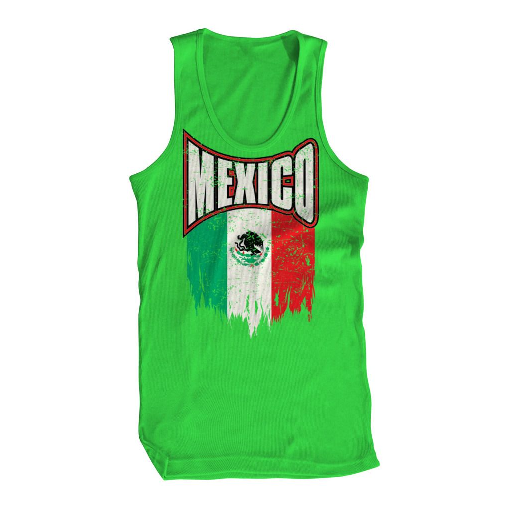 Mexico Splattered Flag Mexican Pride Viva La Raza Country Mens Tank Top