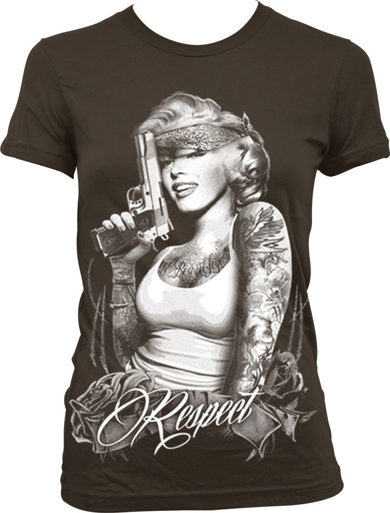 Chola Marilyn Gangster Respect Gang Tattoo Culture Juniors T-shirt
