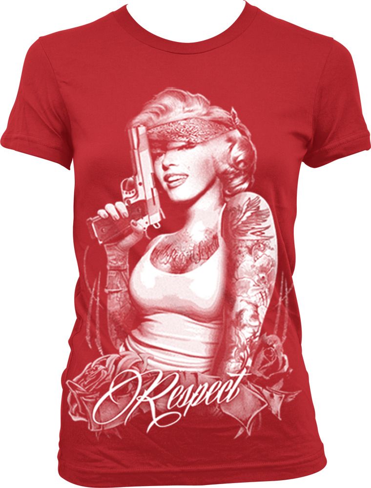 Chola Marilyn Gangster Respect Gang Tattoo Culture Juniors T-shirt