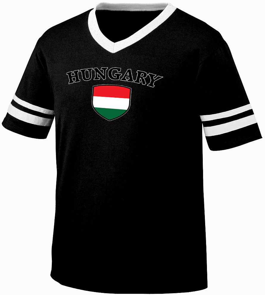 Hungary Flag Crest Hungarian National Country Pride Retro Ringer T-shirt