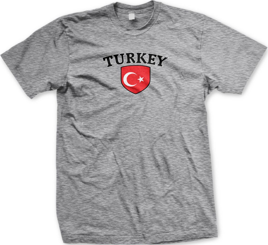 Turkey Flag Crest Turkish Turkiye National Country Pride Mens Tshirt