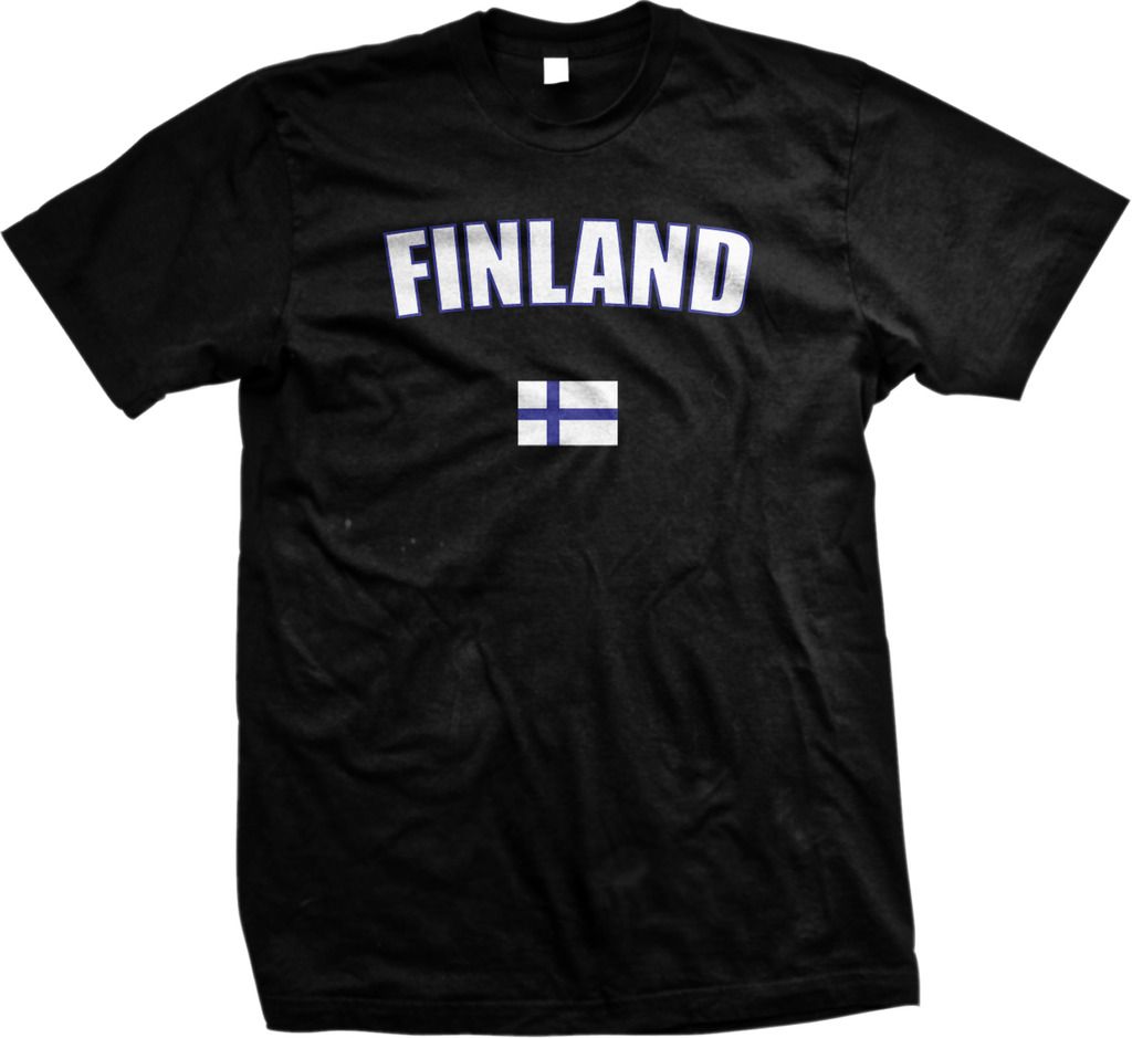 Finland Flag Crest Finnish Suomi National Country Pride Retro Sport T-shirt