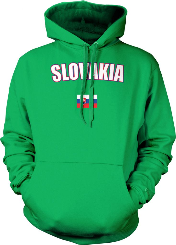 Slovakia Flag Crest Slovak National Soccer Football Pride 2-tone Hoodie Pullover