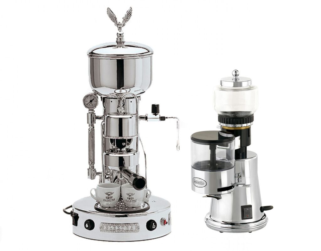 Elektra Semiautomatica Microcasa Machine Grinder Msc Chrome Espresso Set V Ebay