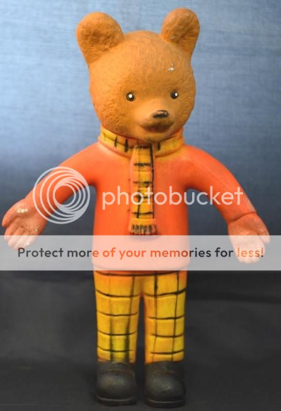 vintage c1960s/70s rupert the bear & podgy pig plastic squeaky