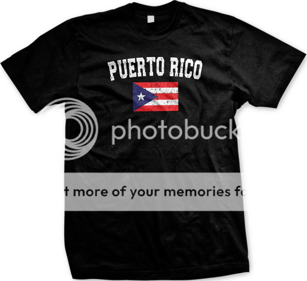 Puerto Rico Faded Distressed Flag Boricua Country Pride Mens T-shirt 
