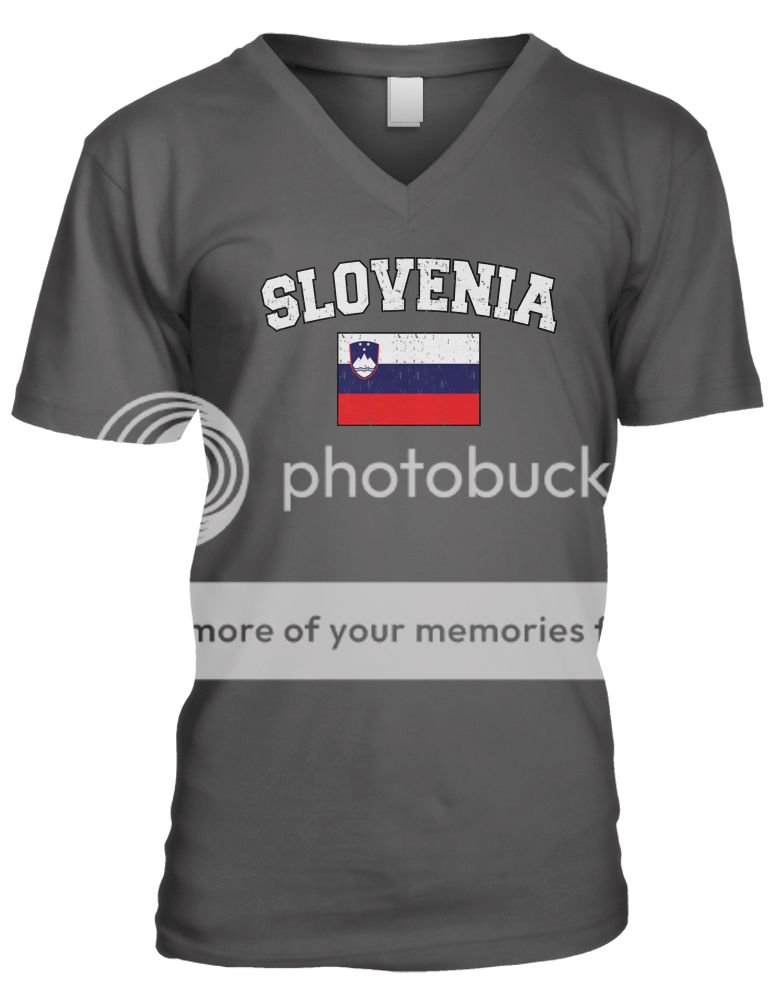 Slovenia Faded Distressed Flag Slovenija Country Pride Mens V-neck T ...