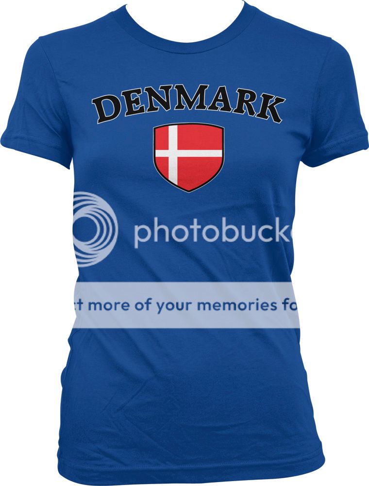 Denmark Country Flag Crest - Danish Pride Nationality Juniors T-shirt ...