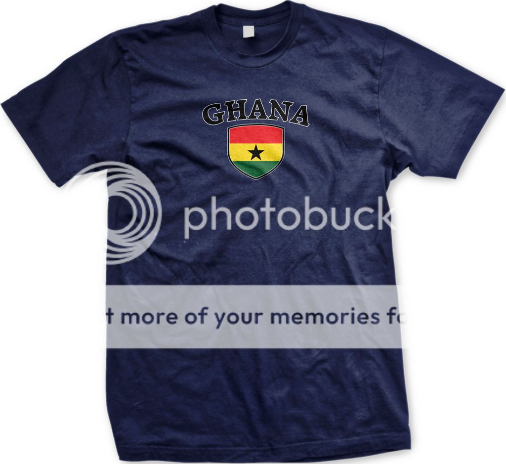 Ghana Flag Crest Ghananian Africa National Country Pride Mens T-shirt ...