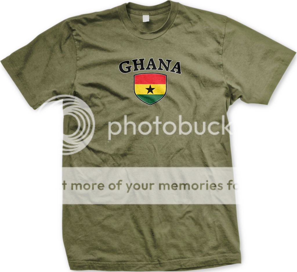 Ghana Flag Crest Ghananian Africa National Country Pride Mens T-shirt ...