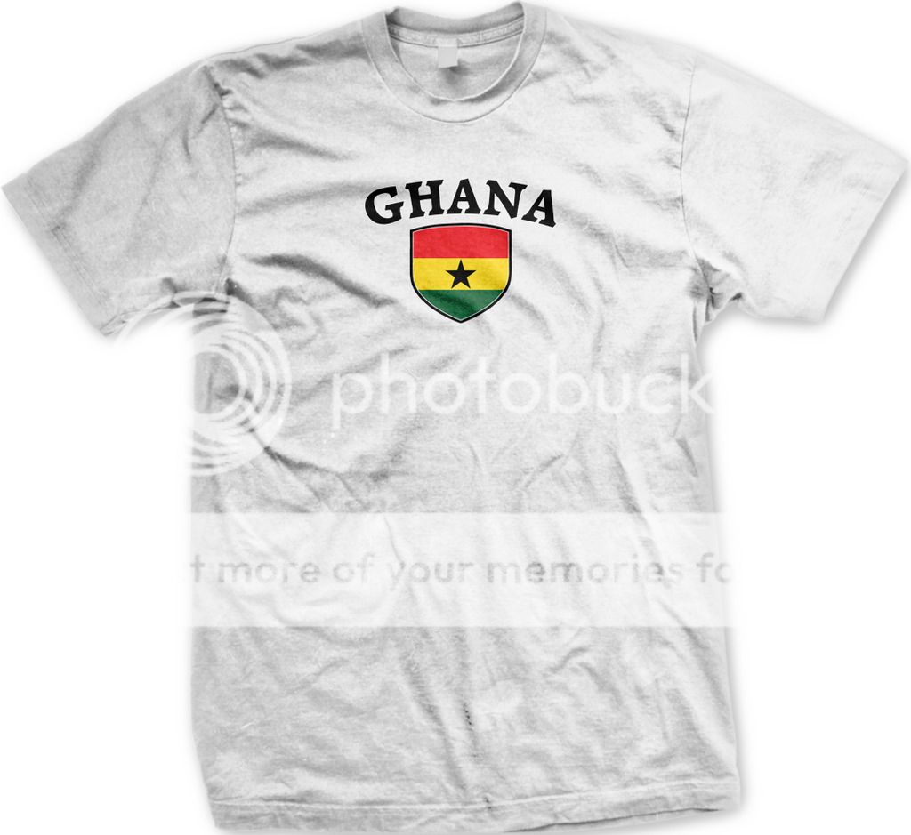 Ghana Flag Crest Ghananian Africa National Country Pride Mens T-shirt ...