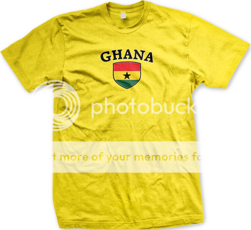 Ghana Flag Crest Ghananian Africa National Country Pride Mens T-shirt ...