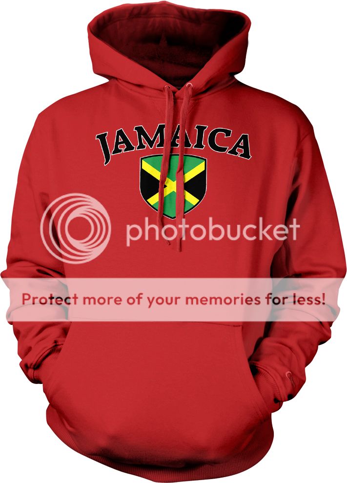 Jamaica Flag Crest Jamaican Irie Mon National Country Pride Hoodie Pullover 